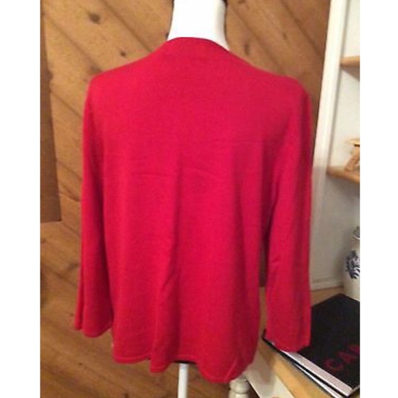 Alfred Dunner RED Black Floral details SWEATER S - Picture 3 of 7